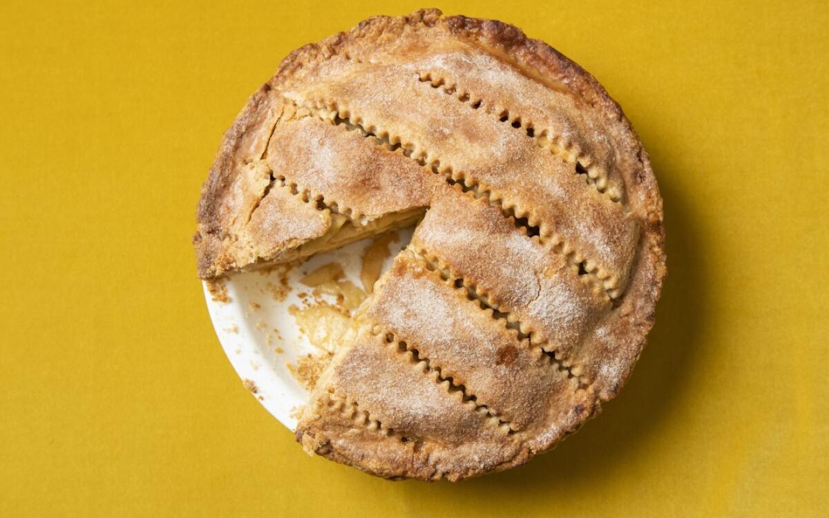 Oven-Fried Apple Pie with Spiced Shortening Crust