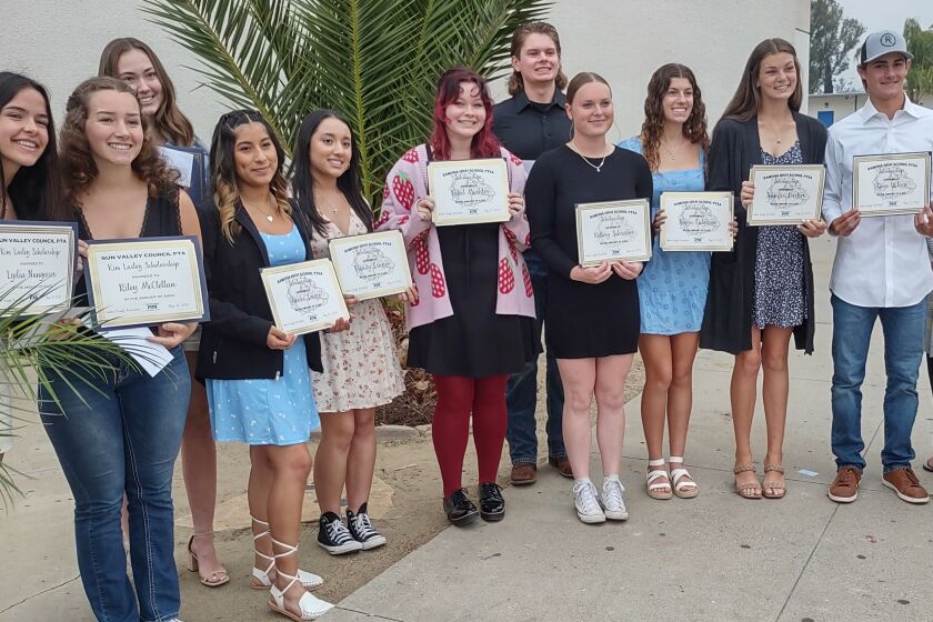 The Ramona High School PTSA and the Sun Valley Council PTA presented scholarships to students at Senior Scholarship Night.