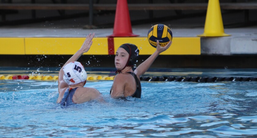 Lucille Proul (right) led Bishop's with six steals in the Knights' CIF San Diego Section quarterfinal victory over Valhalla.