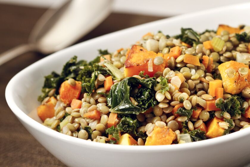 Recipe: Lentils with kale and butternut squash