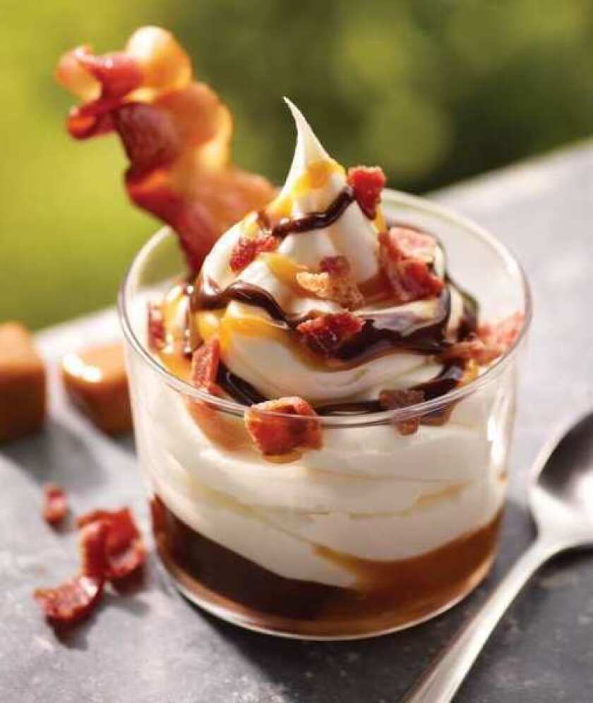 This undated product image provided by Burger King shows a bacon sundae, which the chain is reportedly offering this summer.