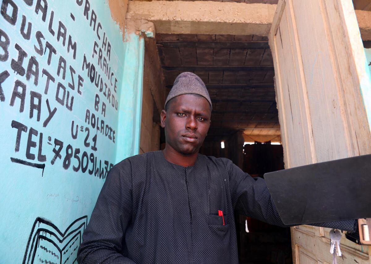 Abdul Aziz Bah, 34, a marabout based in the Keur Massar suburb of Dakar who is responsible for 100 children.
