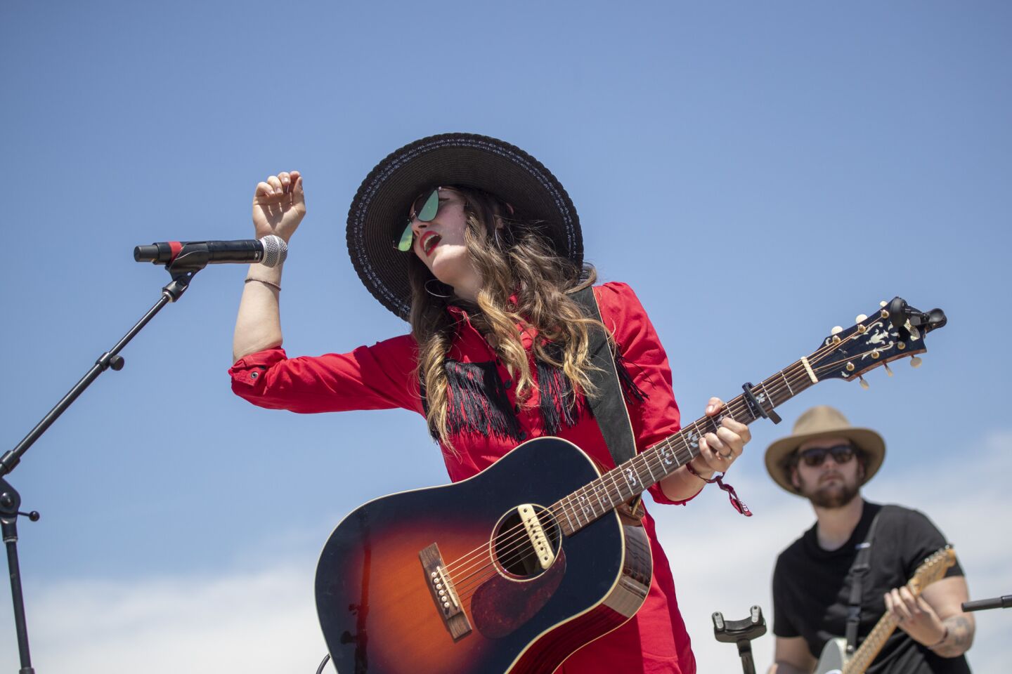Dawn Landes performs on the Sirius XM Spotlight Stage on the second of the three-day 2019 Stagecoach Country Music Festival.
