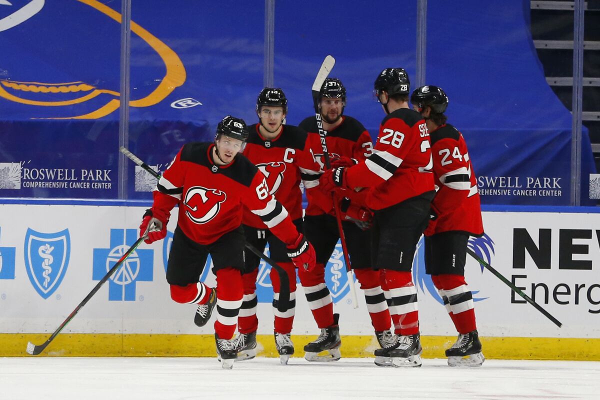 Zacha scores 1:17 into OT in Devils' 4-3 win win over Sabres - The San  Diego Union-Tribune