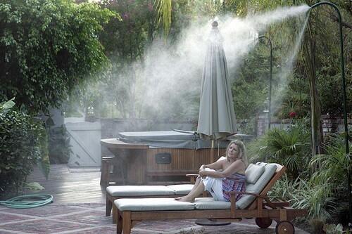 A SPRITZ BREAK: After recently enduring 119-degree heat during her sons wedding, Linda Cohen and her husband decided to spring for a Rapid Cool misting system for their Woodland Hills home. The device creates cooling clouds that keep the heat at bay. You can go out and barbecue without feeling youre being barbecued, Cohen says.