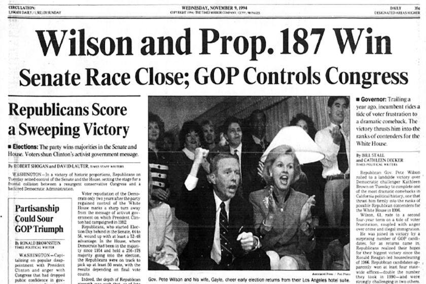 Nov. 9, 1994 front page of Los Angeles Times