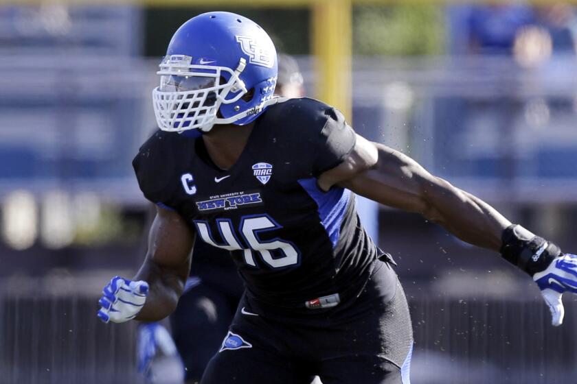 Buffalo linebacker Khalil Mack could be one of the players the Oakland Raiders are interested in selecting Thursday during the first round of the NFL draft.