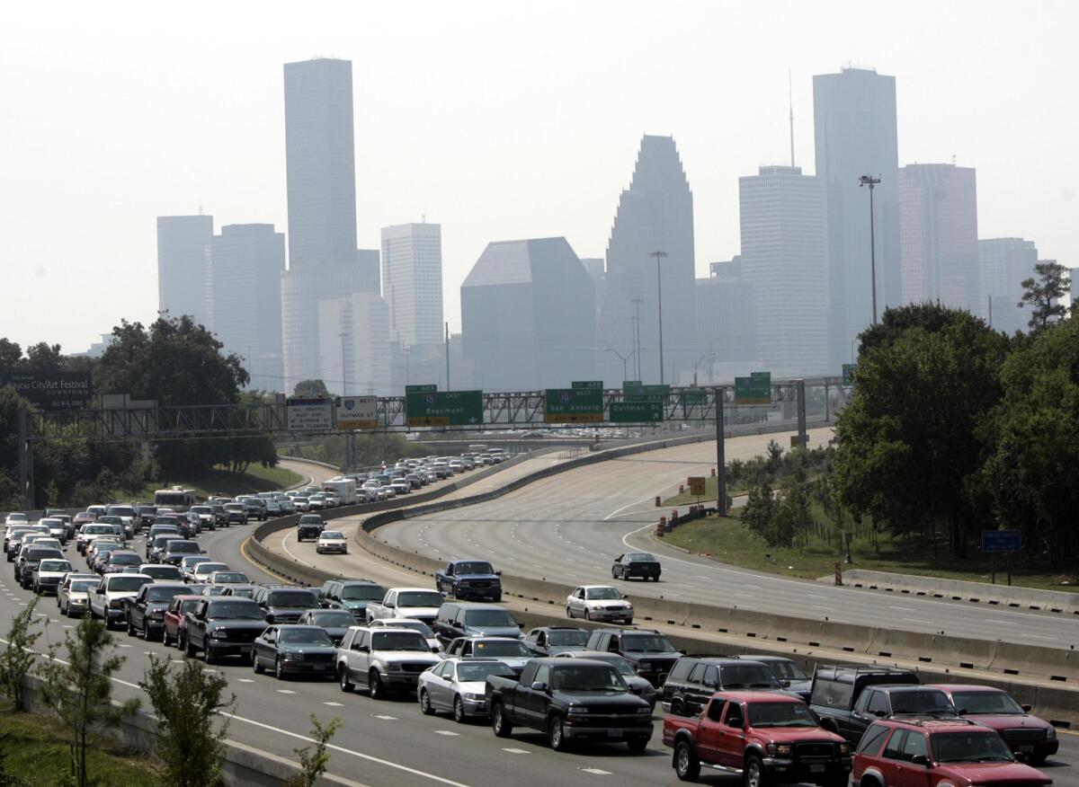 Gulf Coast residents face heavy traffic as they evacuate Houston before Hurricane Rita in 2005. (Michael Ainsworth / Associated Press)