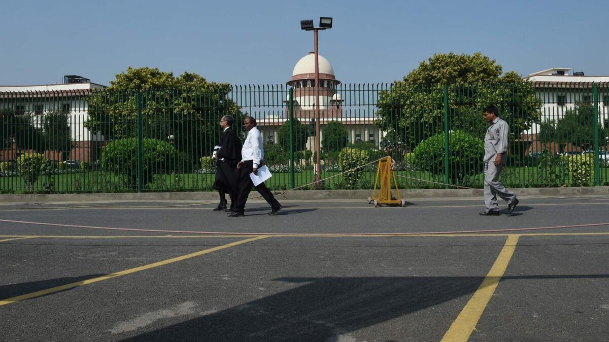 The Indian Supreme Court building in New Delhi.