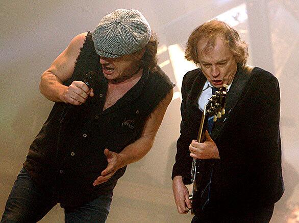 Angus Young and Brian Johnson