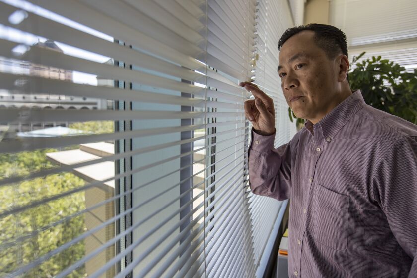 SACRAMENTO, CA - APRIL 02: Sacramento city manager Howard Chan in his city hall offices on Friday, April 2, 2021 in Sacramento, CA. (Brian van der Brug / Los Angeles Times)