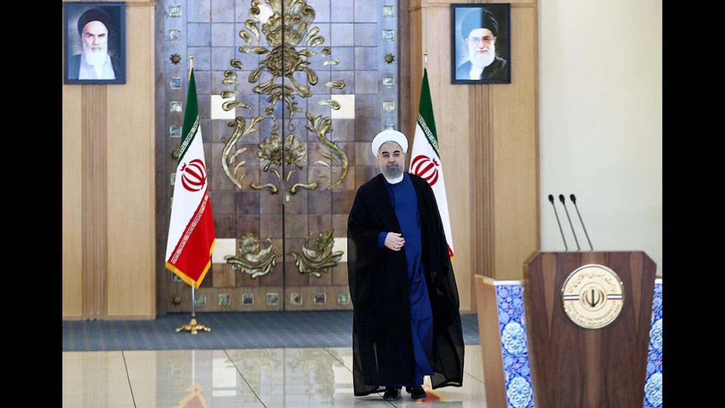 Iranian President Hassan Rouhani steps to a lectern on live television in Tehran to announce that "all our objectives" have been met in a nuclear deal reached with world powers Tuesday.