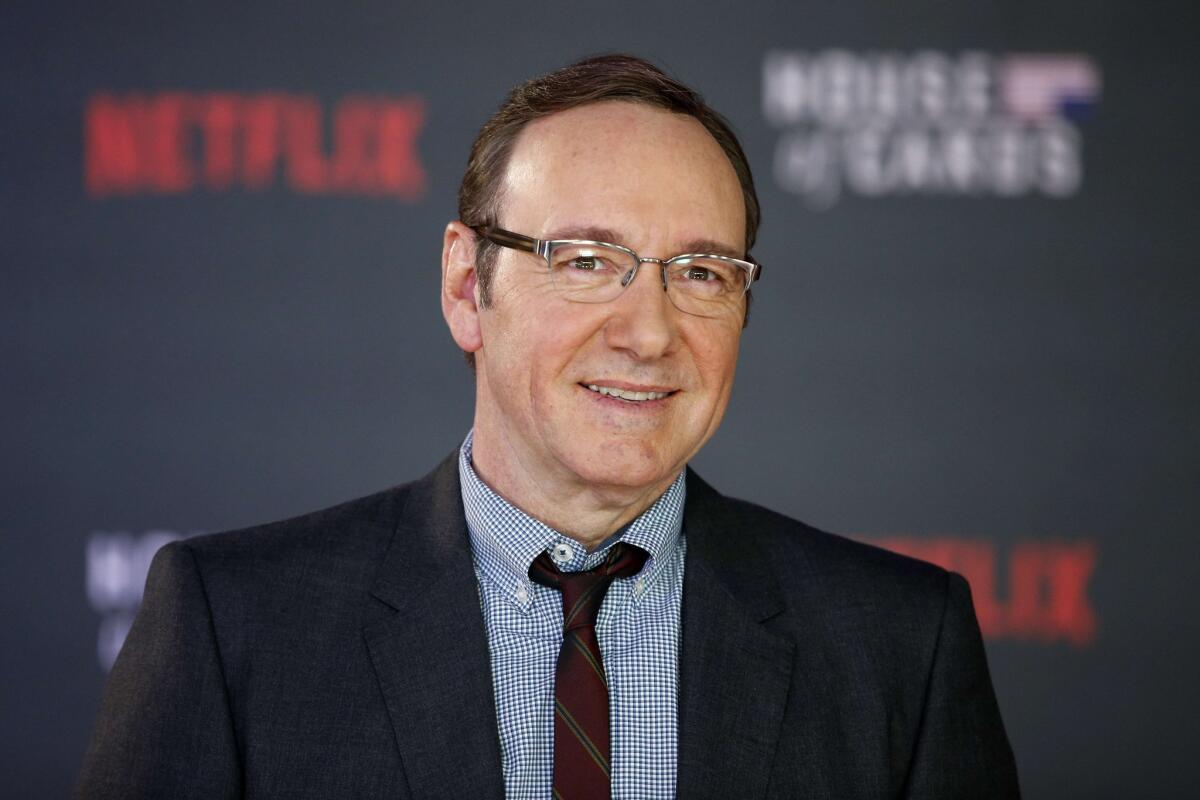 Actor Kevin Spacey on the red carpet before the premiere of the third season of his TV series "House of Cards" in February in London.