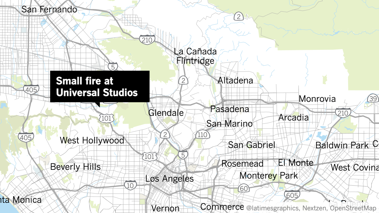 Small Fire Breaks Out At Universal Studios Hollywood Los Angeles Times Universal Hollywood Map 2022