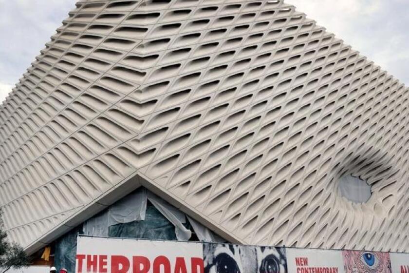 The Broad in downtown Los Angeles announced the acquisition of works by Takashi Murakami, Ed Ruscha, Jeff Koons, John Baldessari, Damien Hirst and Robert Rauschenberg, among others, as the museum prepares for its Sept. 20 opening.