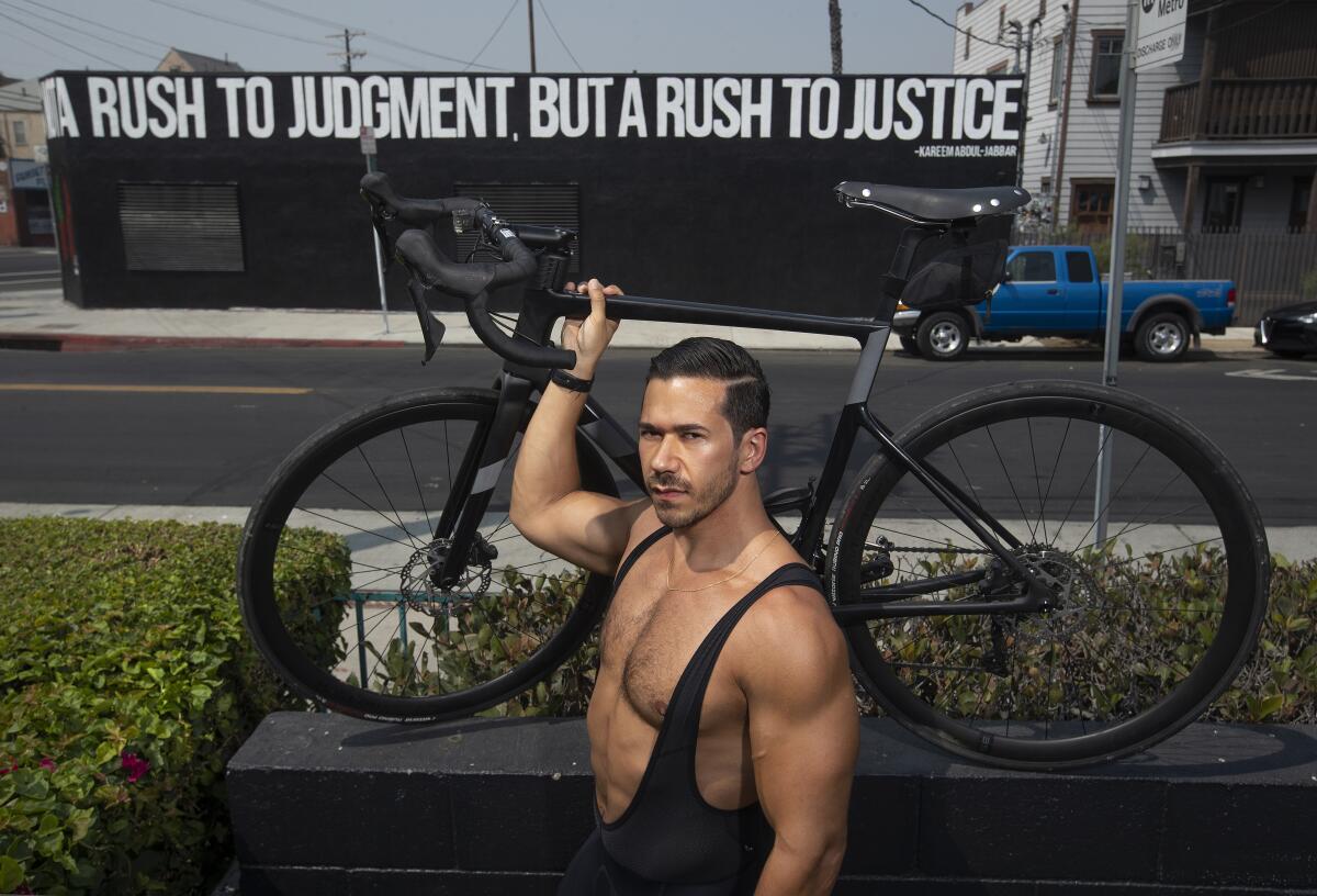 Seth Gottesdiener poses with his bike in Silver Lake.
