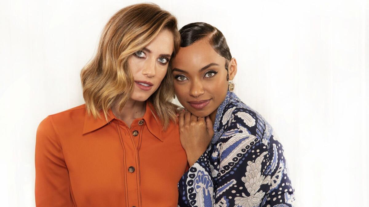 Allison Williams, left, and Logan Browning costar in the Netflix film "The Perfection."