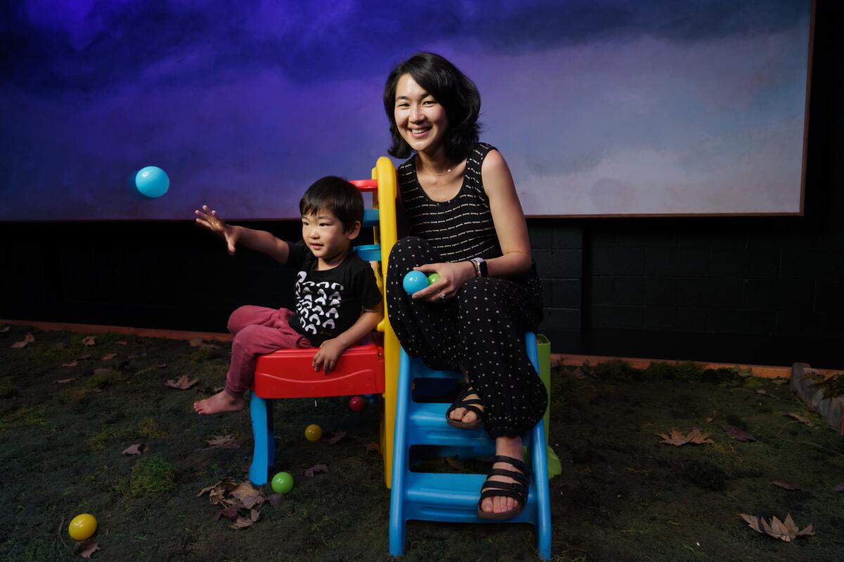 Jackie Chung with 3-year-old Bodi