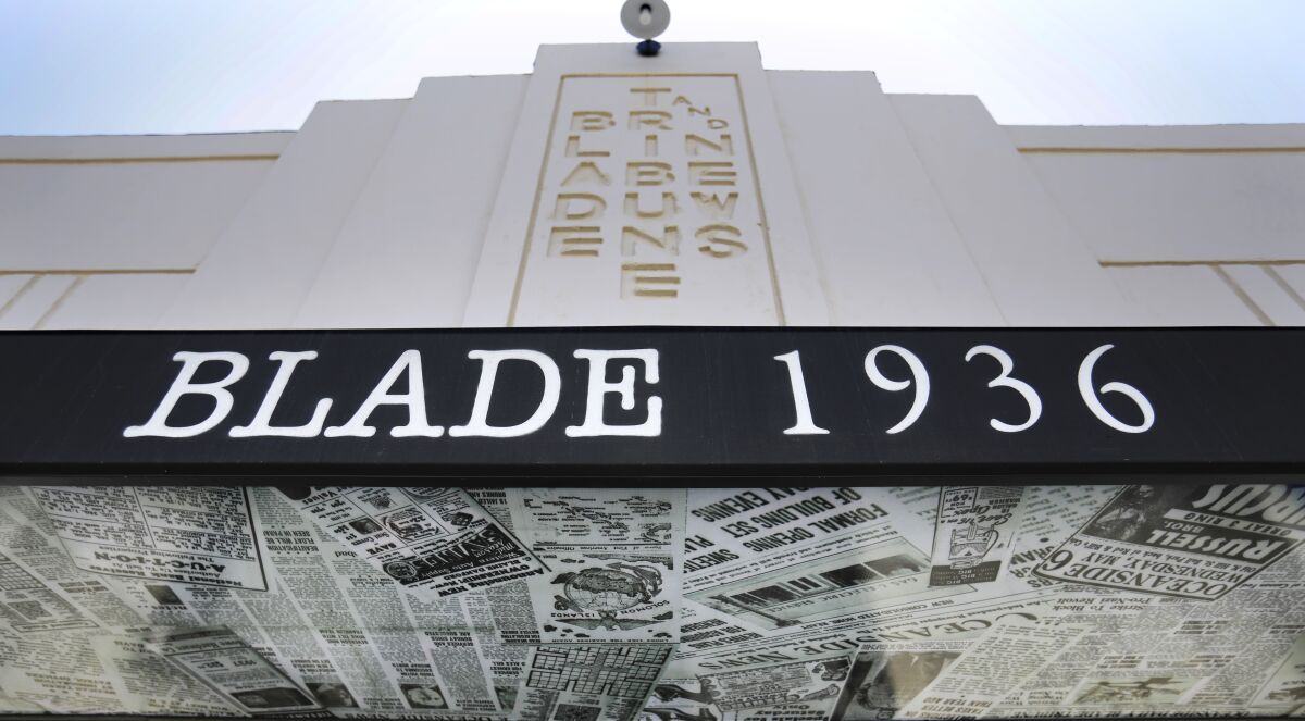 The original Blade-Tribune and News building on Seagate Drive in Oceanside, built in 1936, and designed by famed architect Irving Gill, is now home to the the new Italian restaurant Blade 1936, which has a newspaper-theme that celebrates newspapers, and especially the ones that once called the building home. Photographed September 24, 2019, in Oceanside, California.