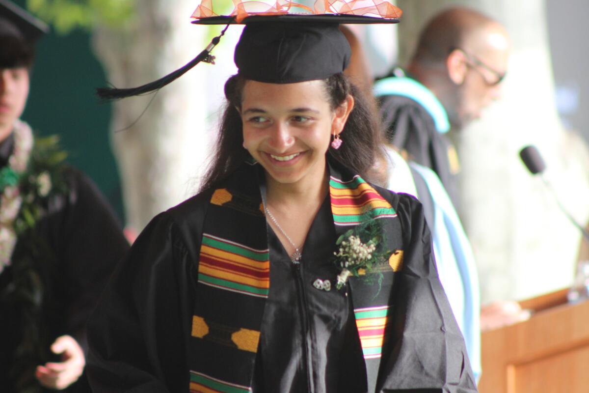 Jamie Roosevelt of Corona del Mar was one of the graduates at Sage Hill School's commencement ceremony.