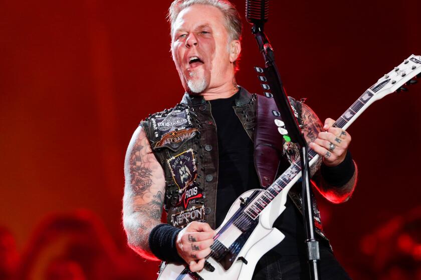 James Hetfield of Metallica performs at the Rock in Rio music festival in Rio de Janeiro, Brazil.