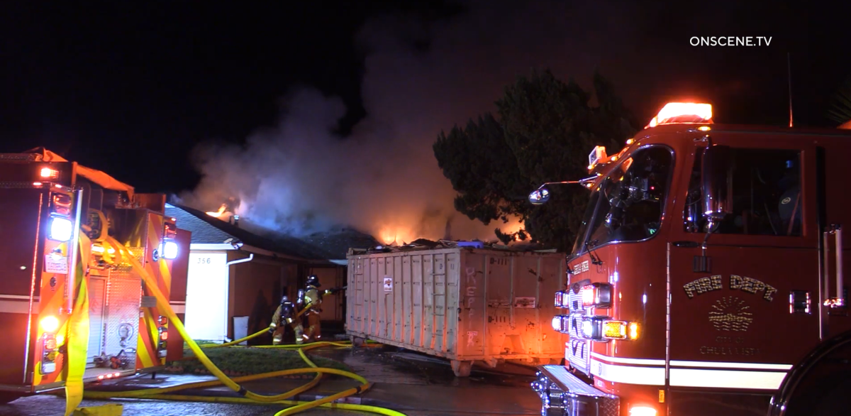 A fire damaged a vacant house undergoing renovations in Chula Vista early Sunday.