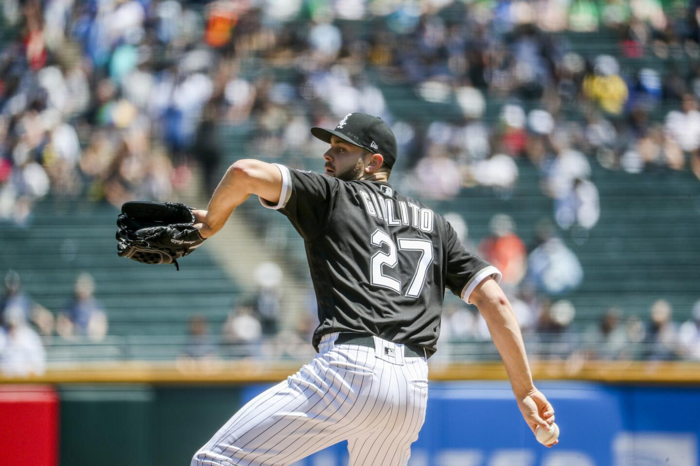 White Sox starter Lucas Giolito pitches during the first inning against the Orioles at Guaranteed Rate Field on Thursday May 24, 2018.