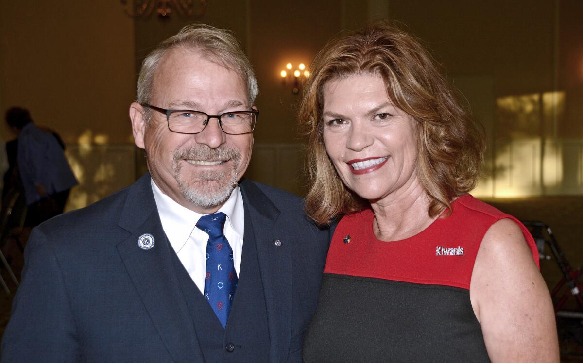 During last week’s Kiwanis officers installation, Kelly Peña was sworn-in as first vice president and Douglas Chadwick as second vice president.