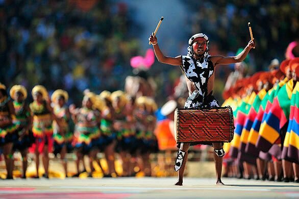 A drummer performs during the Opening Ceremony before the Group A match between South Africa and Mexico at Soccer City Stadium.