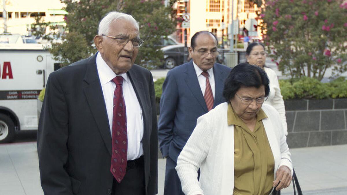 Babulal Bera, father of Rep. Ami Bera (D-Elk Grove), enters a federal court on Thursday.