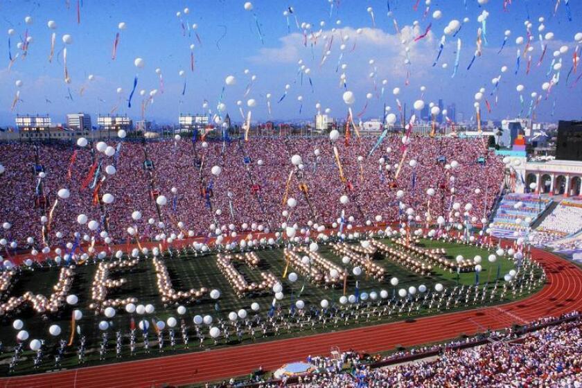 The 1984 Summer Games in Los Angeles, pictured, generated a profit. The city's projected budget for the 2024 Olympics is $4.1 billion.