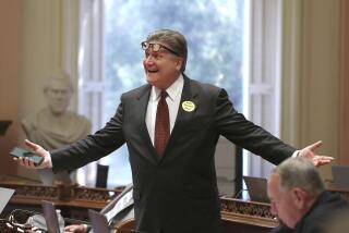 State Sen. Bob Hertzberg, D-Van Nuys, celebrates after his bail reform bill was approved by the state Senate, Tuesday, Aug. 21, 2018, in Sacramento, Calif. The bill now goes to Gov. Jerry Brown. (AP Photo/Rich Pedroncelli)