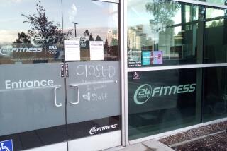 The 24 Hour Fitness on Anton Boulevard in Costa Mesa is closed, along with other gyms in Orange County, in response to the coronavirus.