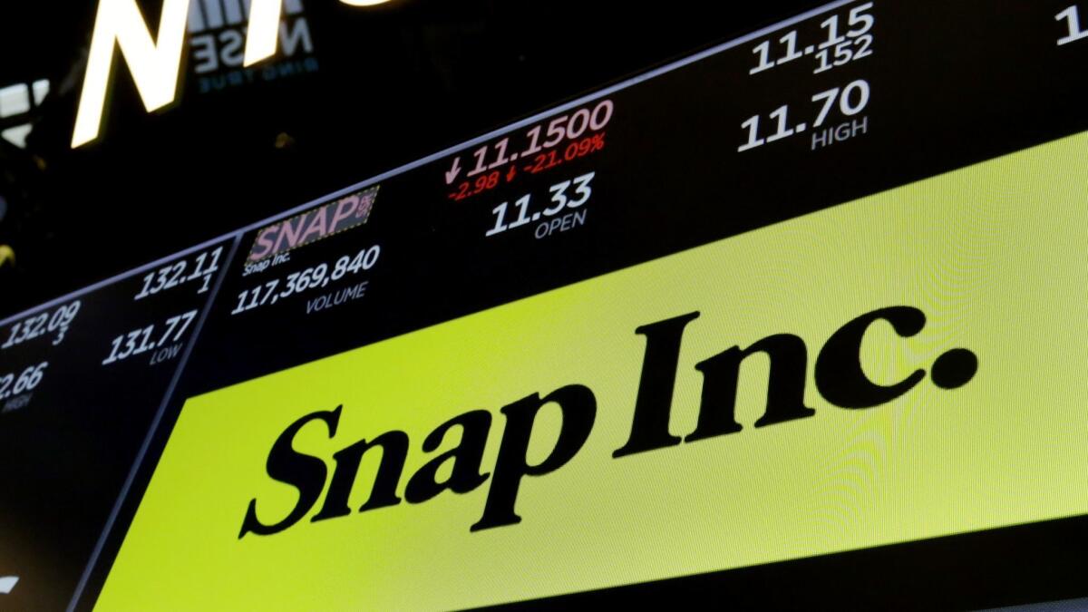Shares of Snap Inc. were trending up in after-hours trading after news of the departure.