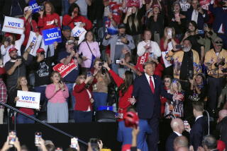 Trump appears at a campaign rally Thursday in Henderson, Nev.