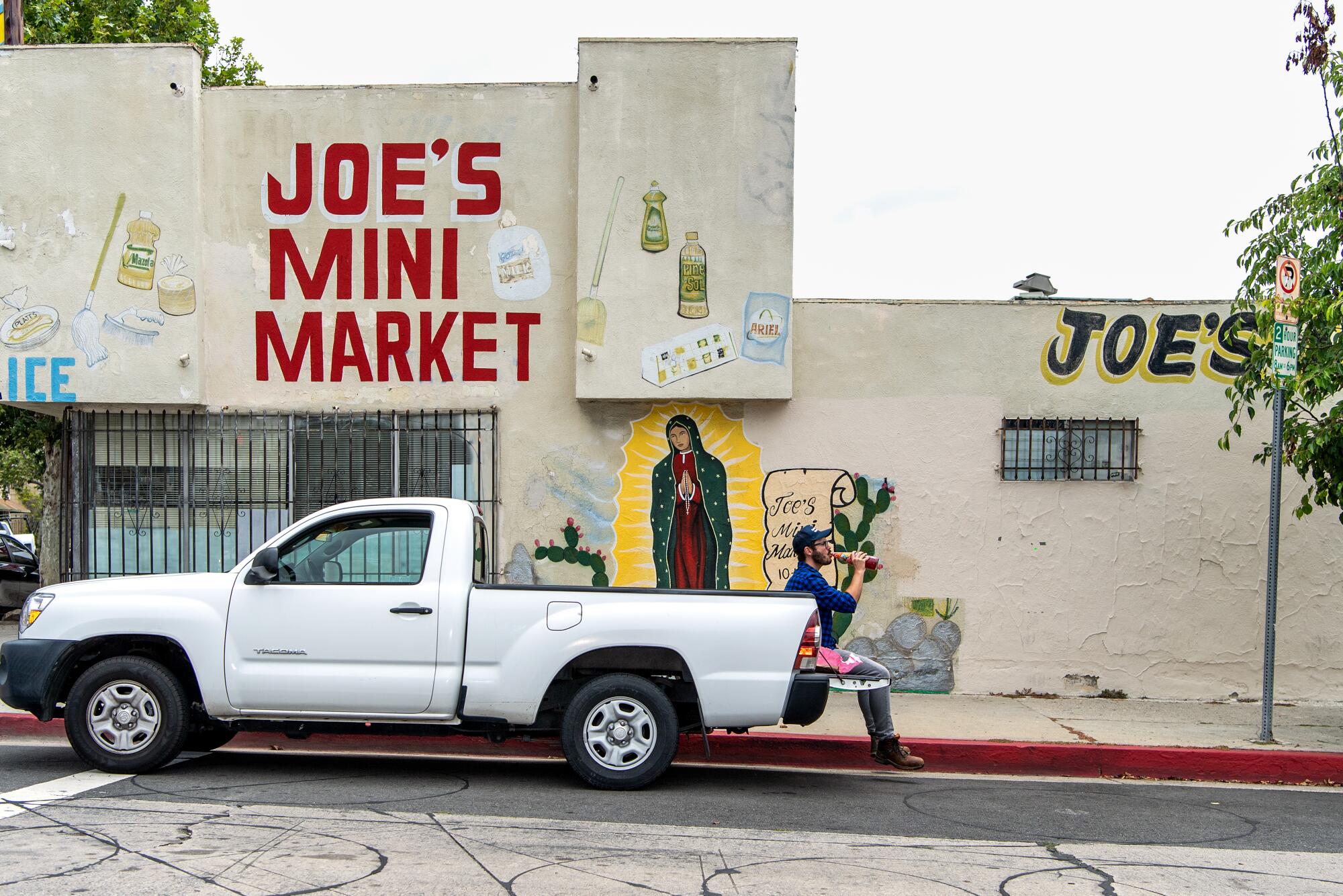 Pulling up to Joe's Mini Market for a midday tailgate break.