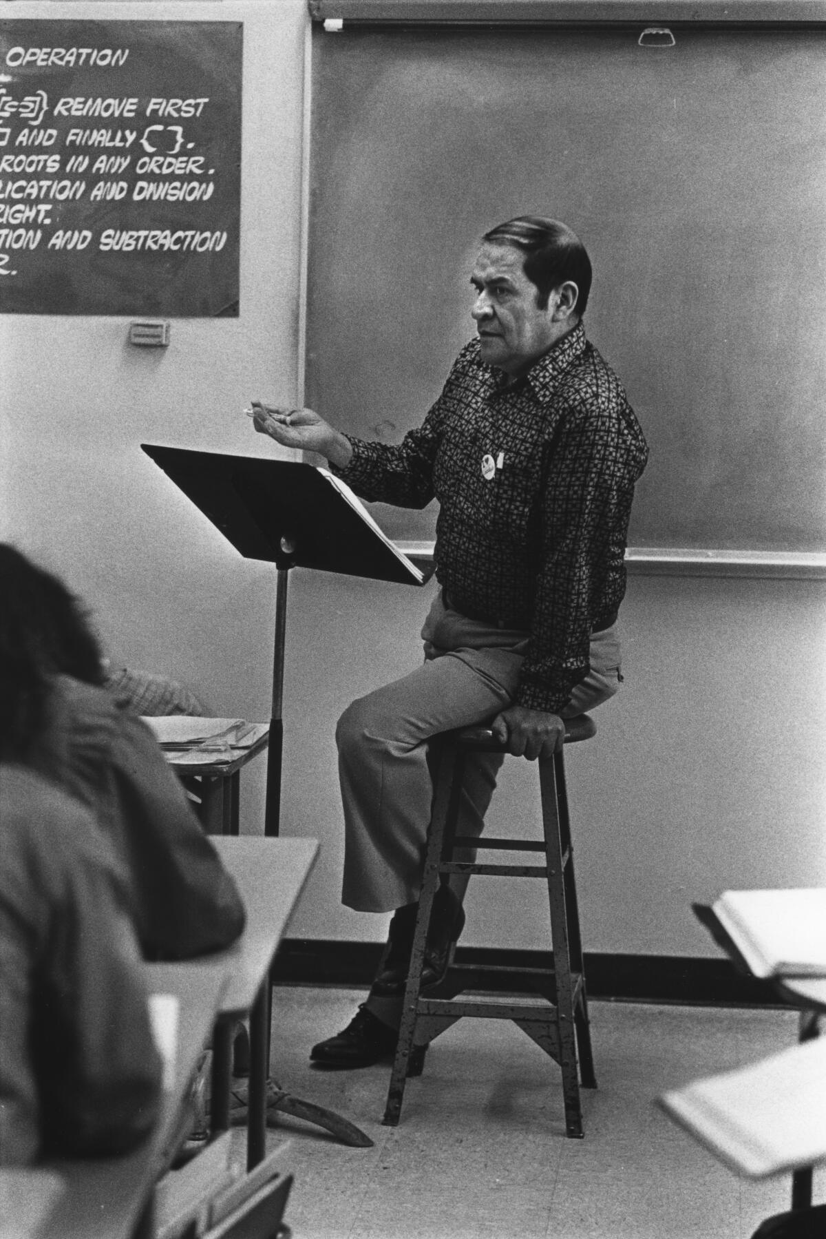 Jaime Escalante, math teacher at Garfield High School.