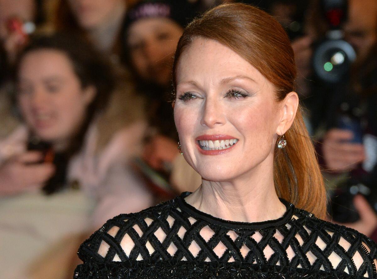 Julianne Moore is shown at the world premiere of "The Hunger Games: Mockingjay -- Part 1" in London.