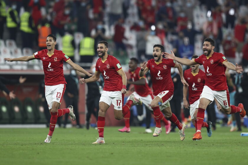 Ahly's players celebrate end of the Club World Cup third place  