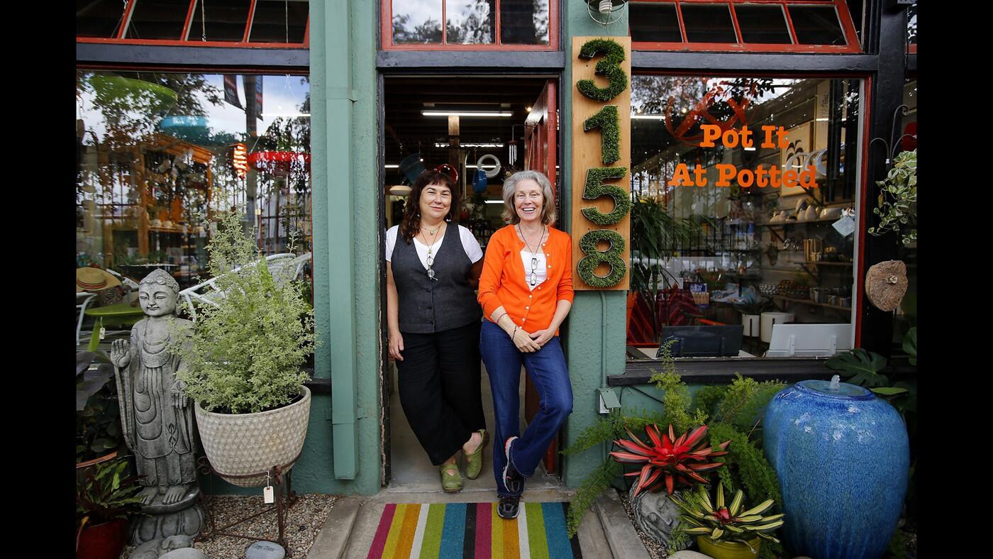 Potted co-owners Annette Gutierrez, left, and Mary Gray recently expanded their Atwater Village home and garden store.