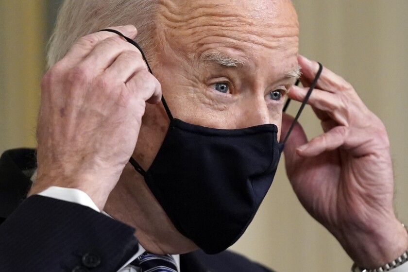 President Biden continues to encourage Americans to wear masks to limit the spread of COVID-19.