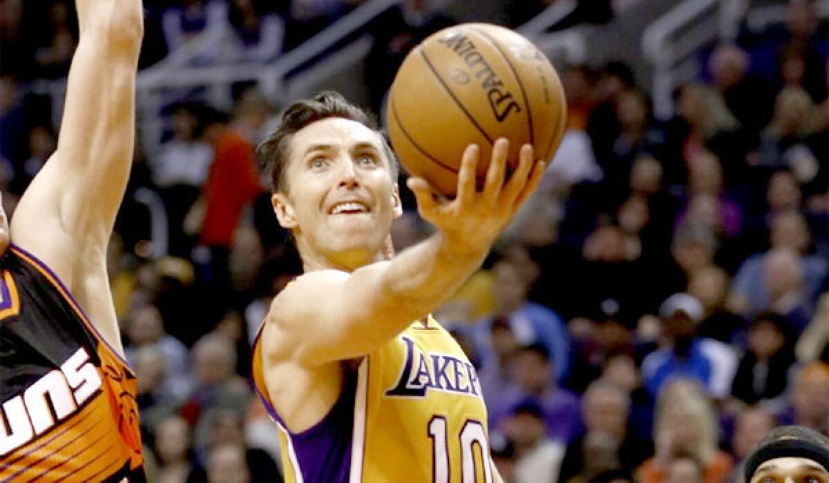 Lakers guard Steve Nash turned 39 on Thursday. He is currently the fourth oldest active player in the NBA.