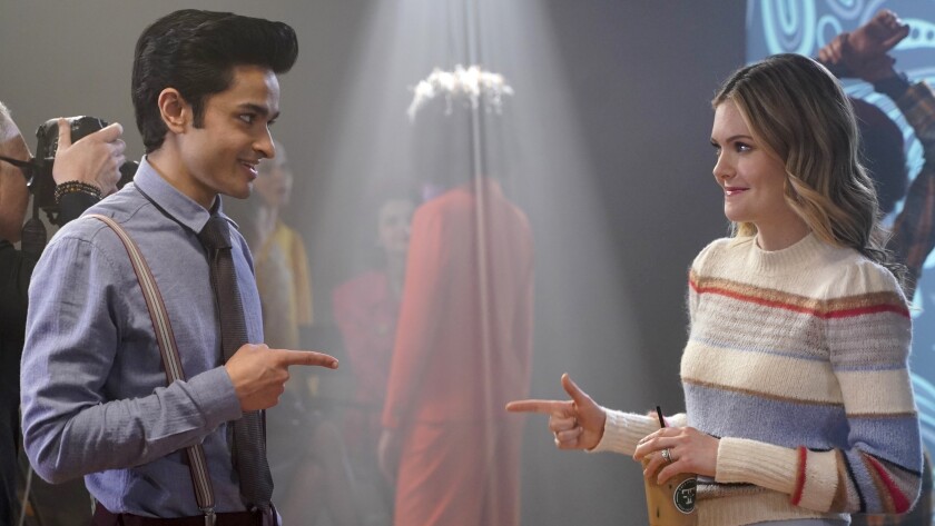 Arun Varma and Meghann Fahy in "The Bold Type" on Freeform.