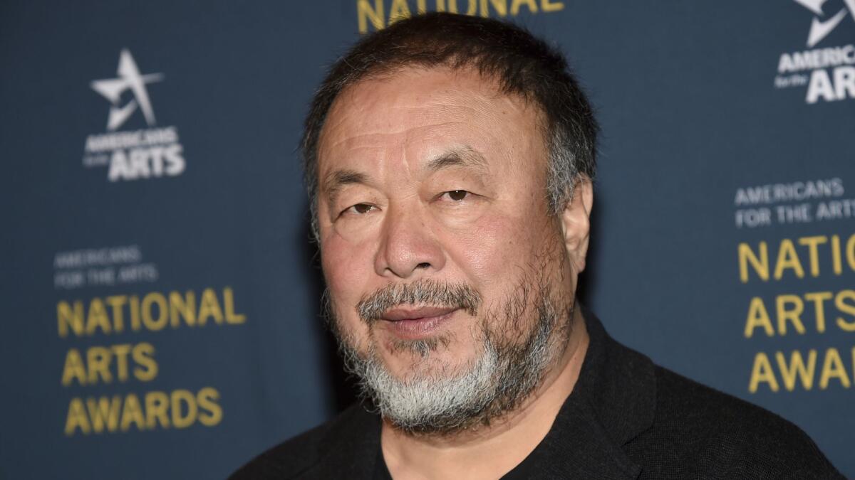 Ai Weiwei at the National Arts Awards in New York on Oct. 22, 2018.
