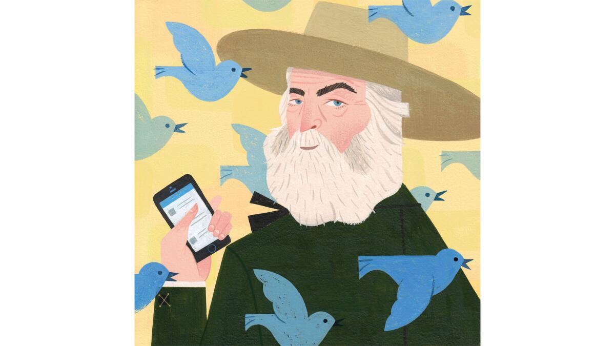Although he predated the World Wide Web by about a century, Walt Whitman, had he a Facebook page, might have posted his poem "Among the Multitude."