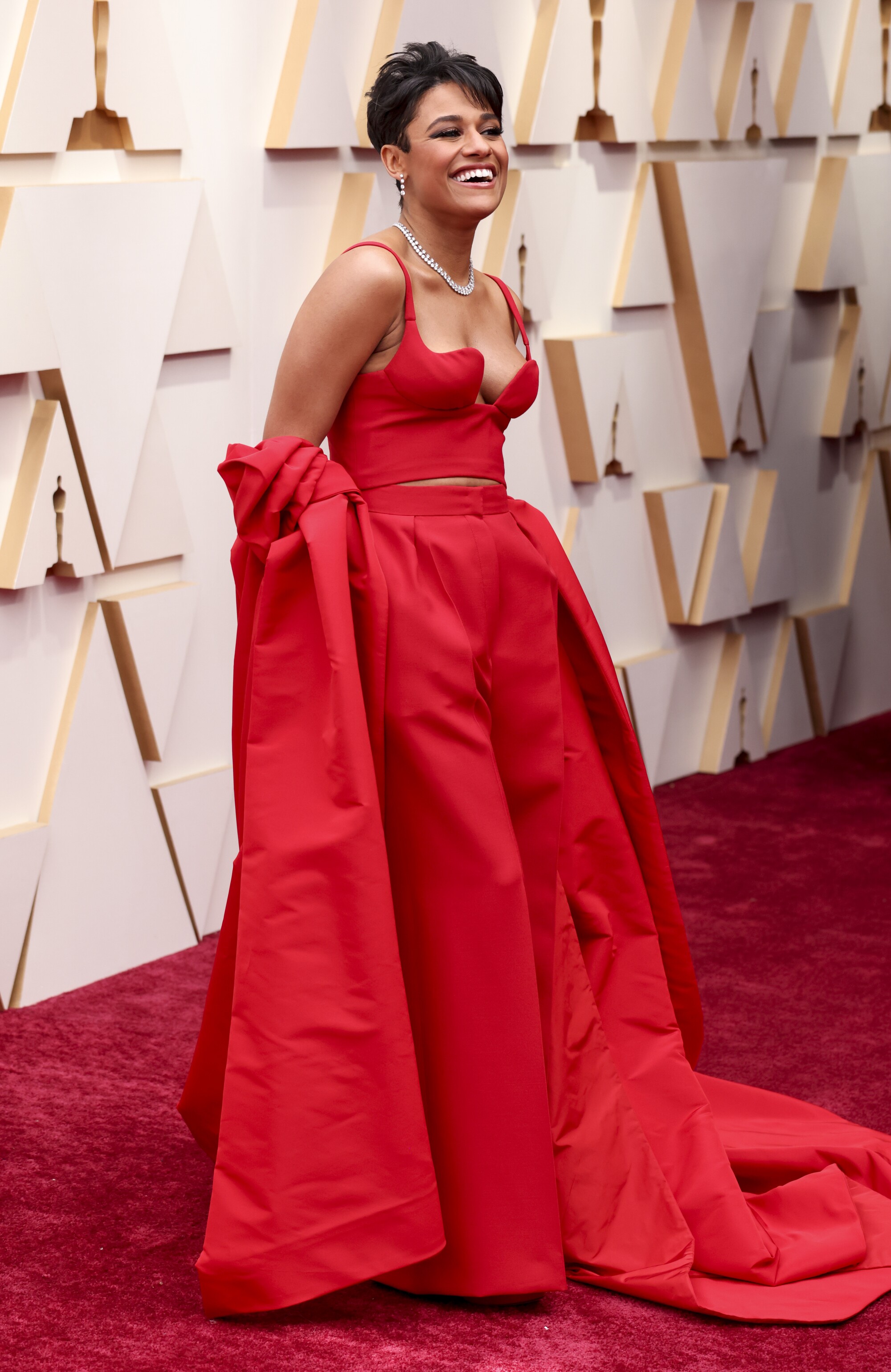 A woman arrives at the 94th Academy Awards.