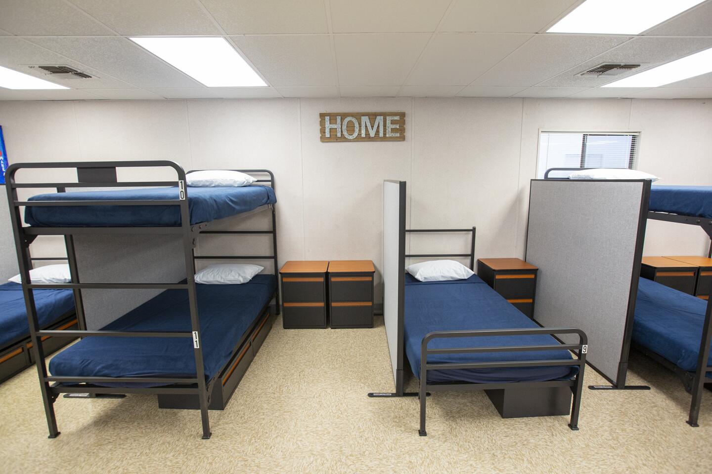 New beds are available in a sleeping are at the Anaheim emergency shelter at 1340 S. Lewis Street.