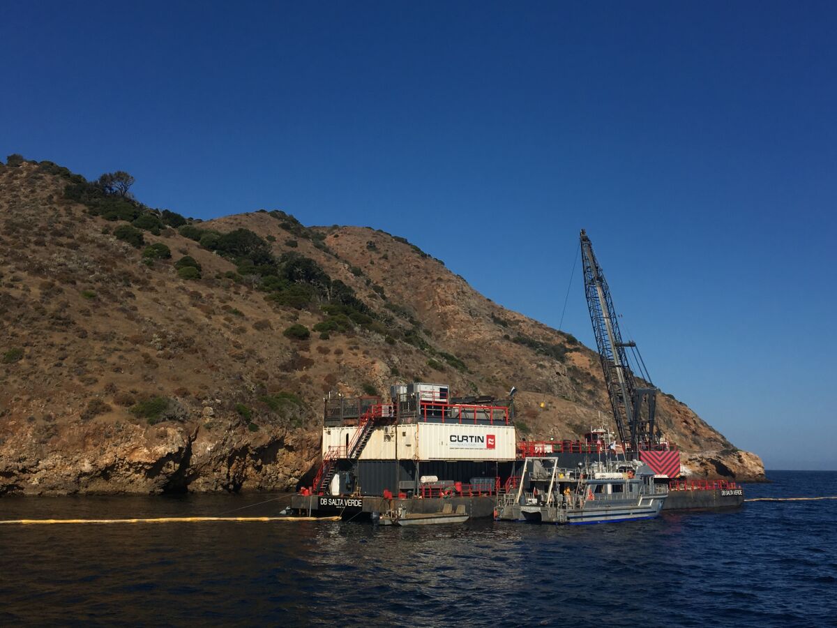 The salvage operation to raise the dive boat Conception off coast of Santa Cruz Island has been temporarily suspended.