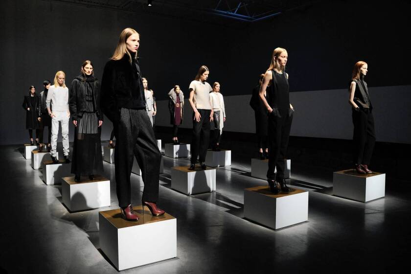 J Brand, an L.A.-based denim company that is evolving into a lifestyle brand, presents its fall looks during it inaugural New York Fashion Week show.