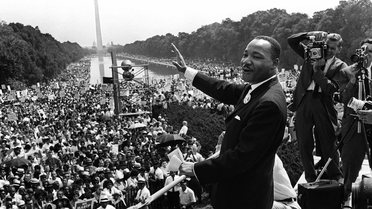 The Rev. Martin Luther KIng Jr. will be remembered at the California African American Museum.